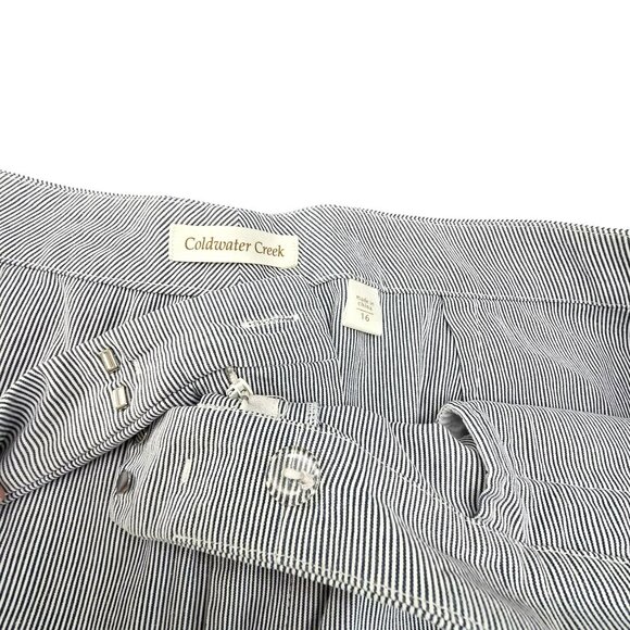 Coldwater Creek Womens Striped Cropped Pants Size 16 Blue & White JJ3907 - Picture 5 of 11